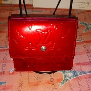 Louis Vuitton red trifold wallet